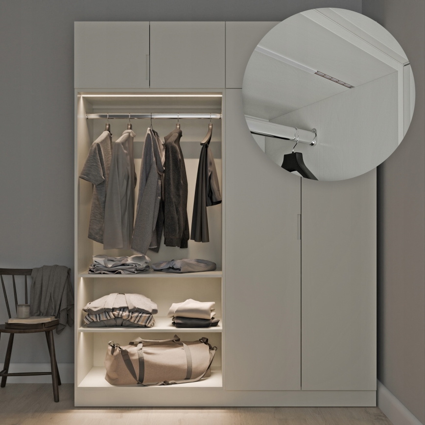 Iebūvējams profils LED lentēm 1 m, sudraba/balts