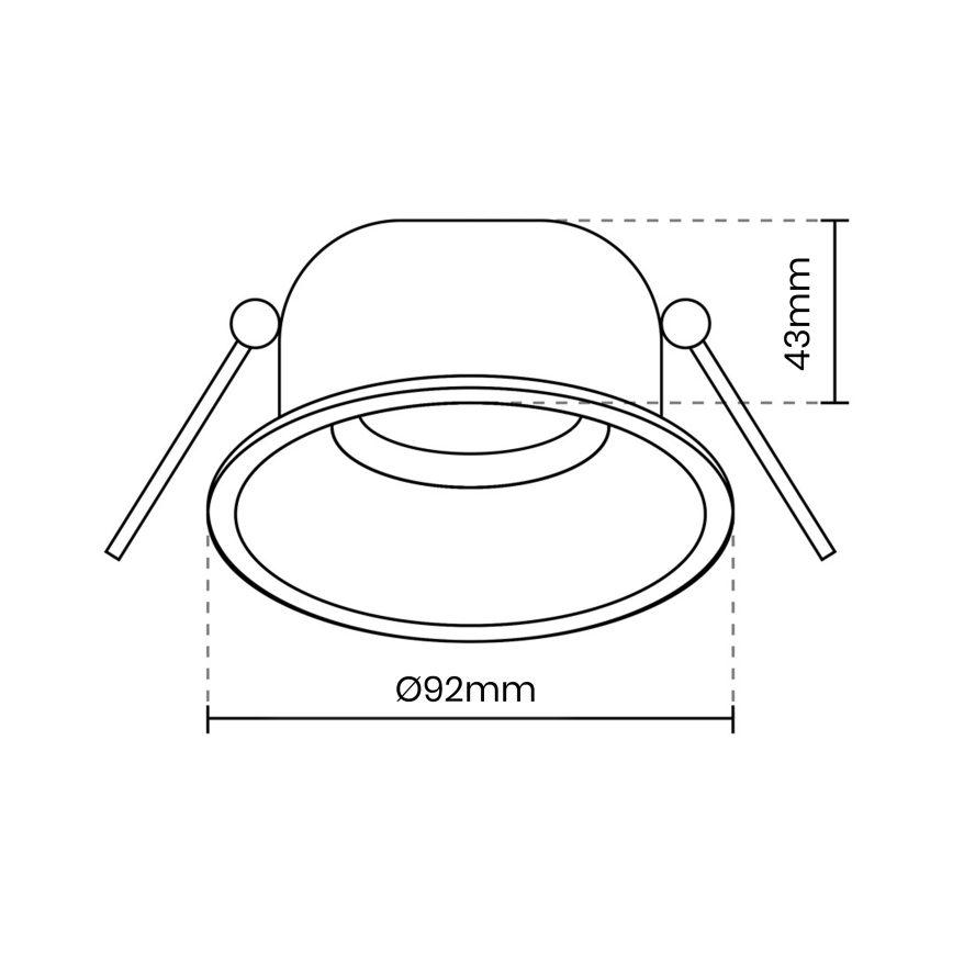 Iegremdējams gaismeklis EYE 1xGU10/25W/230V apaļš melns