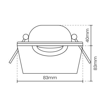 Iegremdējams gaismeklis EYE 1xGU10/25W/230V kvadrātveida balts