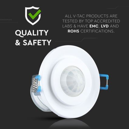Iegremdējams kustību sensors PIR 360° 400W/230V balta