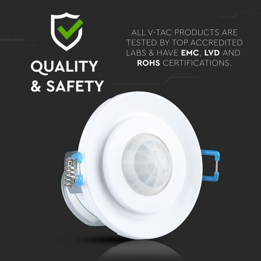 Iegremdējams kustību sensors PIR 360° 400W/230V balta