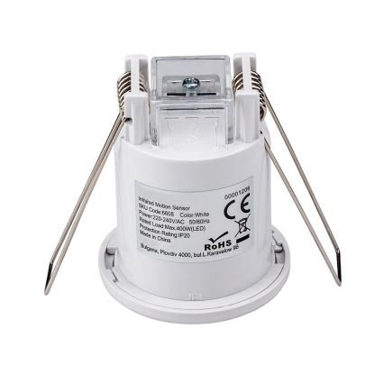 Iegremdējams kustību sensors PIR 360° 400W/230V balta