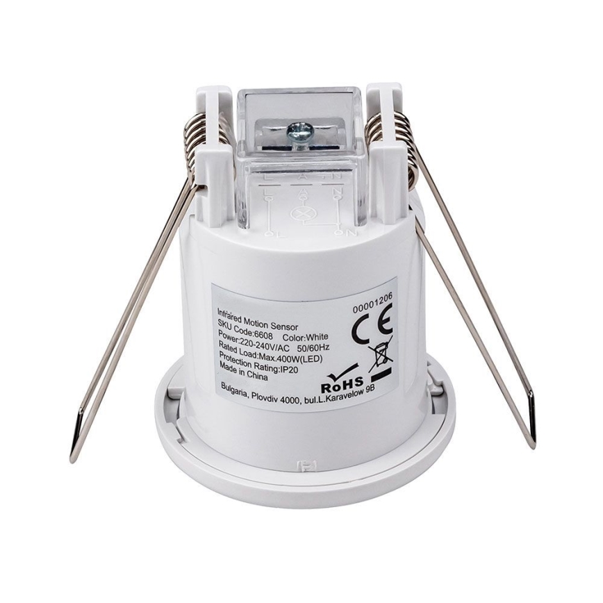 Iegremdējams kustību sensors PIR 360° 400W/230V balta
