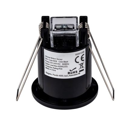 Iegremdējams kustību sensors PIR 360° 400W/230V melna