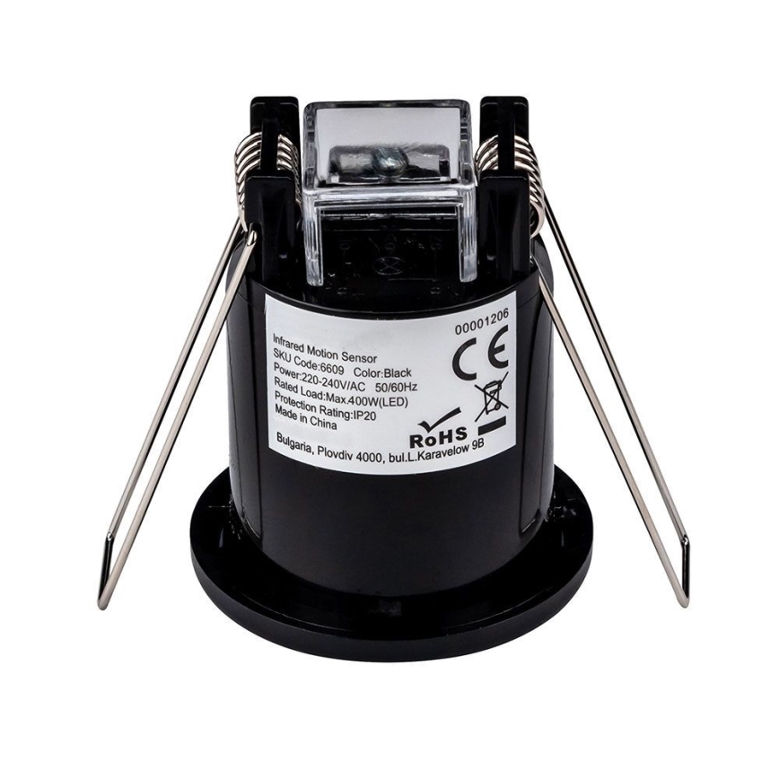 Iegremdējams kustību sensors PIR 360° 400W/230V melna
