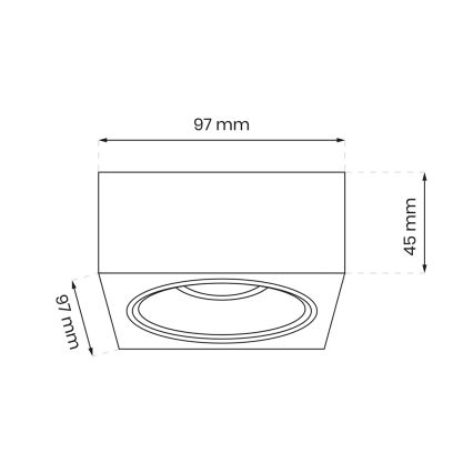 Iegremdējams starmetis BALI 1xGU5,3/MR16/25W/12V kvadrātveida melns