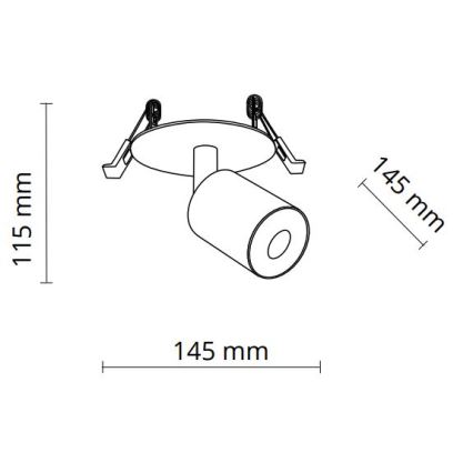 Iegremdējams starmetis NEX 1xGU10/10W/230V balta