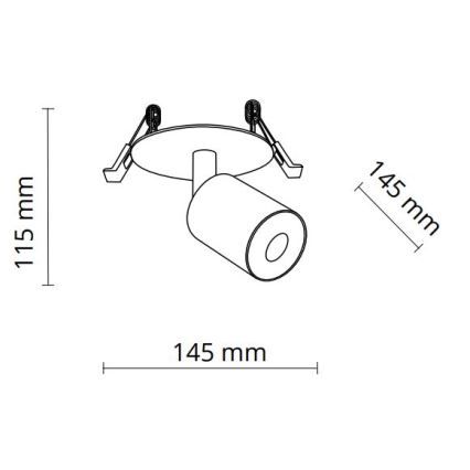Iegremdējams starmetis NEX 1xGU10/10W/230V melna