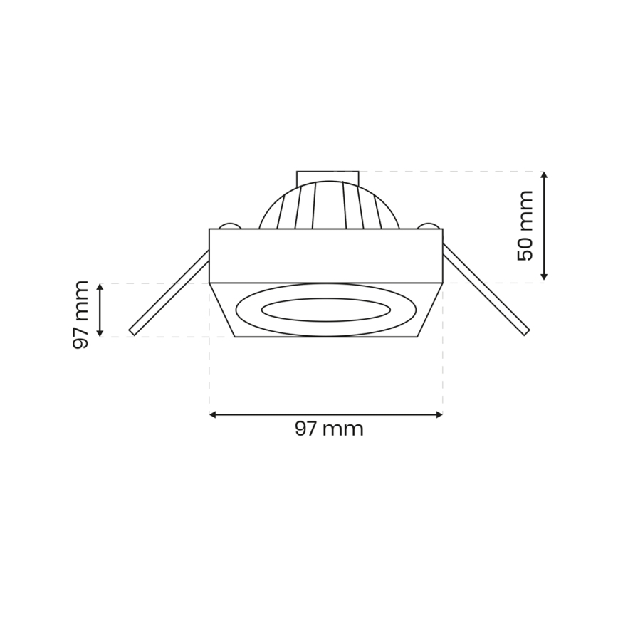 Iegremdējams starmetis NUSA 1xGU5,3/MR16/50W/12V leņķa melna