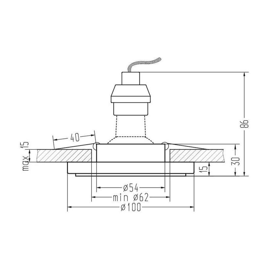 Iegremdēts gaismeklis EYE 1xGU10/35W/230V