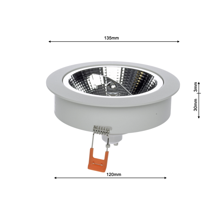 Iegremdēts gaismeklis REDONDO 1xAR111 - GU10/25W/230V