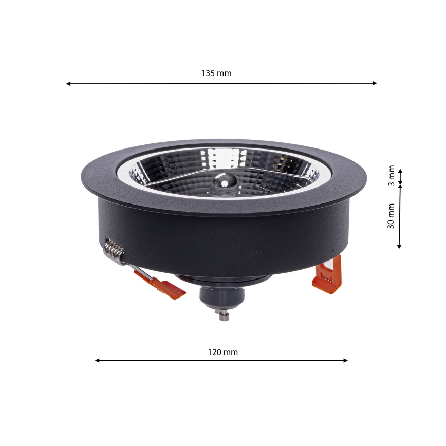 Iegremdēts gaismeklis REDONDO 1xAR111 - GU10/25W/230V