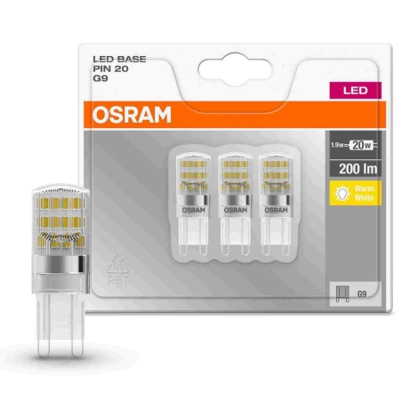 IEPAKOJUMS 3x LED Spuldze PIN G9/1,9W/230V 2700K - Osram