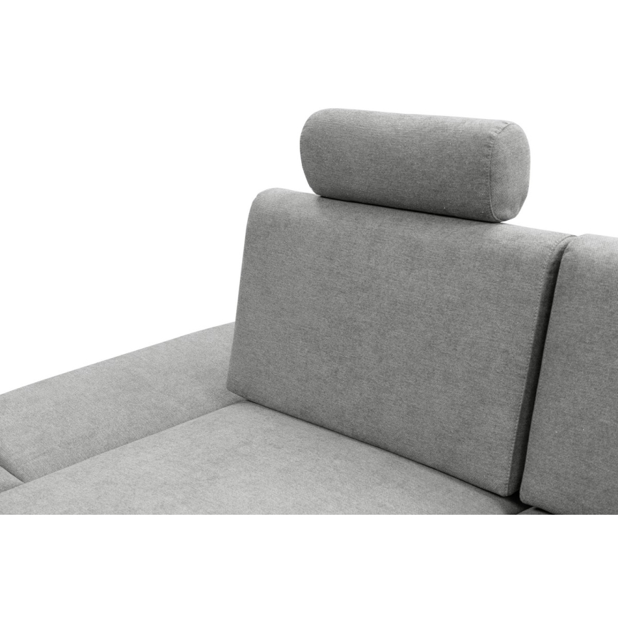 Izvelkamais stūra dīvāns ar uzglabāšanas vietu L-formā AVESTA, kreisā konfigurācija, pelēks