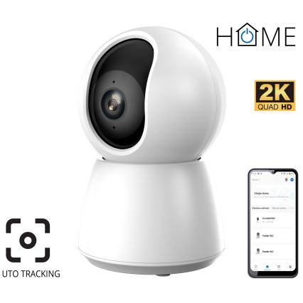 Viedā kamera ar kustības sensoru, 2K, 5V, Wi‑Fi (Tuya), balta