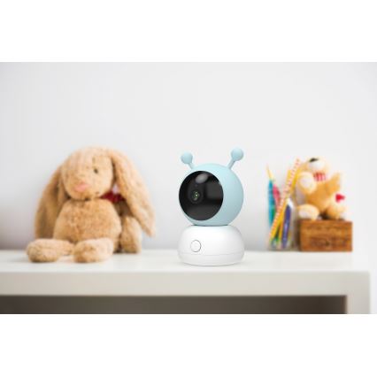 Viedā bērnu uzraudzības kamera ar kustību sensoru, 2K, 5V, Wi‑Fi, Tuya, rozā/zilā