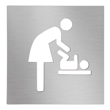 Ikona autiņu maiņas telpa 12x12 cm nerūsējošais tērauds/sudraba