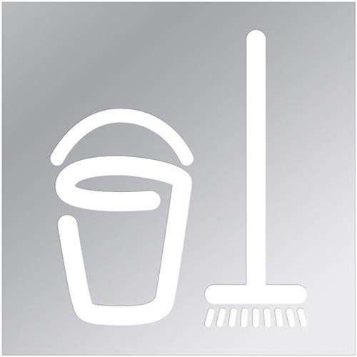 Ikona - Tīrīšanas telpa 12x12 cm nerūsējošā tērauda/sudraba