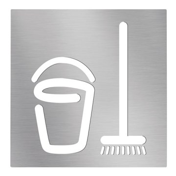 Ikona Tīrīšanas telpa 12x12 cm nerūsējošais tērauds/sudraba