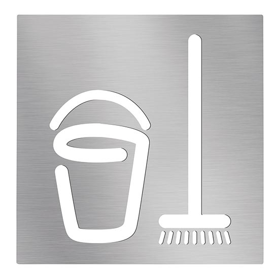 Ikona Tīrīšanas telpa 12x12 cm nerūsējošais tērauds/sudraba