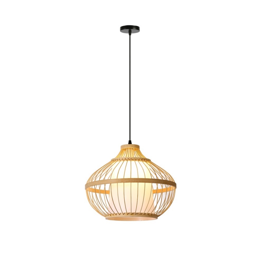 Lustra ar auklu PINCHOS 1xE27/40W/230V d. 40 cm bambusa