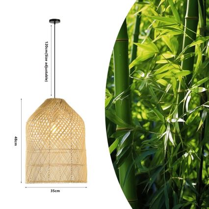 Lustra ar auklu PELO 1xE27/40W/230V d. 35 cm rotanga