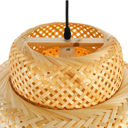 Lustra ar auklu HILO 1xE27/40W/230V d. 38 cm bambusa