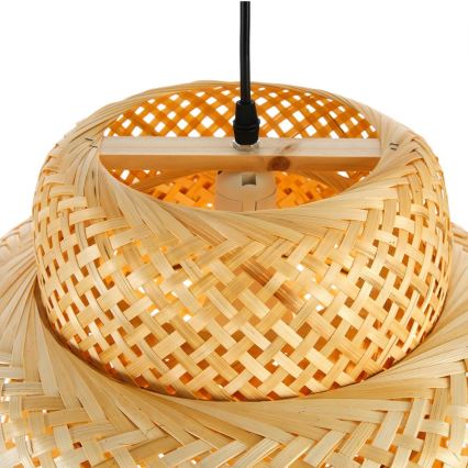 Lustra ar auklu HILO 1xE27/40W/230V d. 47 cm bambusa