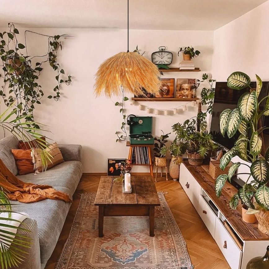 Lustra ar auklu NATURALEZA 1xE27/40W/230V d. 55 cm rotanga