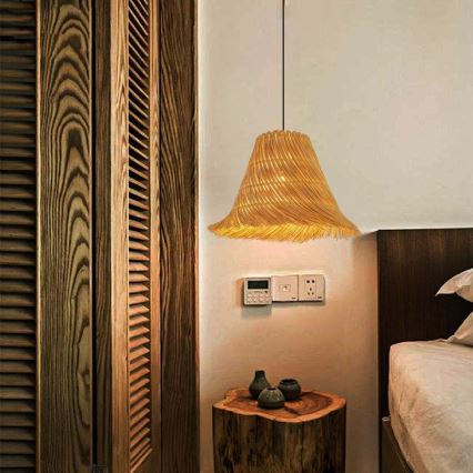 Lustra ar auklu NATURALEZA 1xE27/40W/230V d. 45 cm rotanga