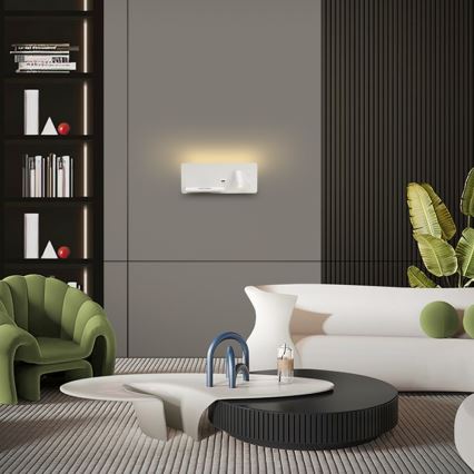 Immax 08286L - LED Sienas strametis ar plauktu, USB portu un bezvadu uzlādi Be PREPARE LED/3W/230V + LED/3W balta