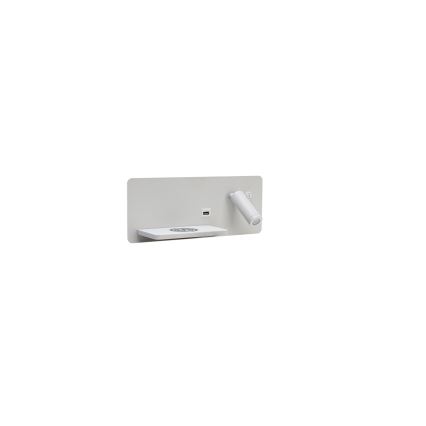 Immax 08286L - LED Sienas strametis ar plauktu, USB portu un bezvadu uzlādi Be PREPARE LED/3W/230V + LED/3W balta