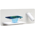 Immax 08286L - LED Sienas strametis ar plauktu, USB portu un bezvadu uzlādi Be PREPARE LED/3W/230V + LED/3W balta