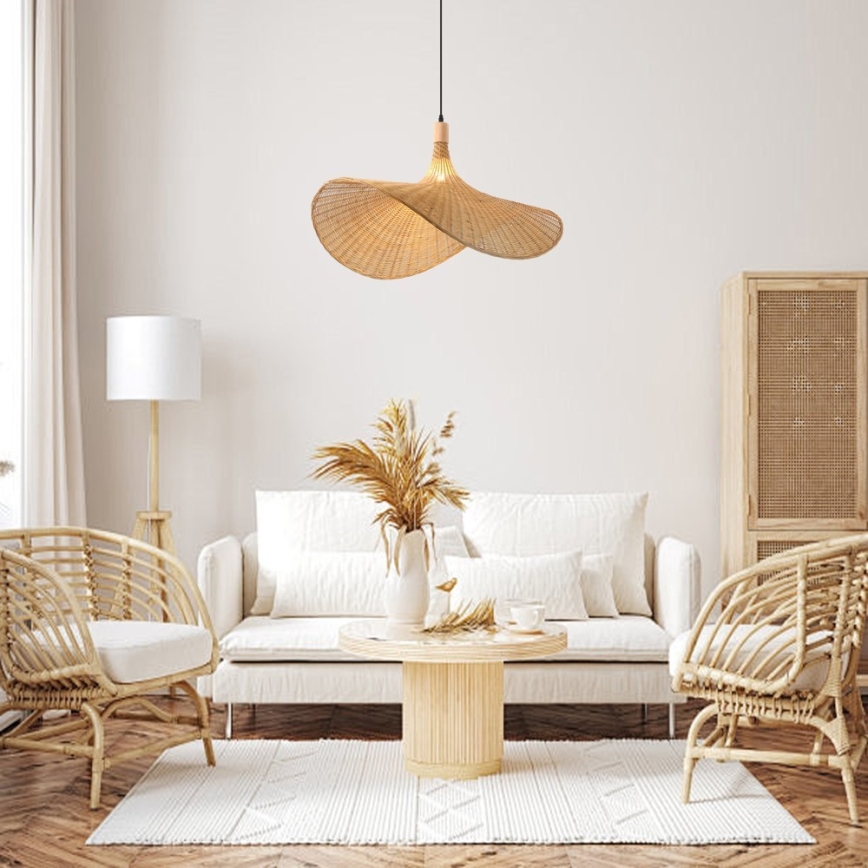 Immax 08290L - Lustra ar auklu SOMBRERO 1xE27/40W/230V d. 80 cm rotanga