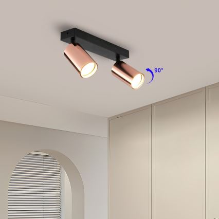 Spotgaismeklis PUNTO 2xGU10/9W/230V rožu zelts