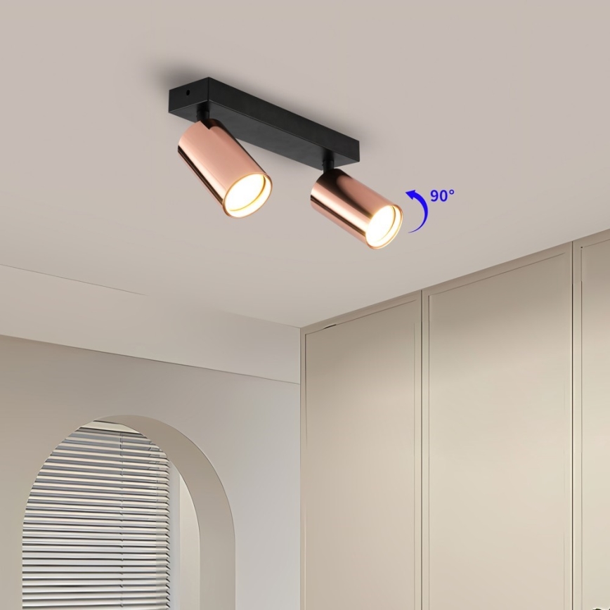 Spotgaismeklis PUNTO 2xGU10/9W/230V rožu zelts