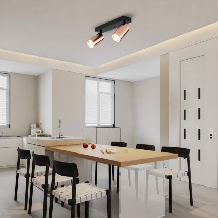 Spotgaismeklis PUNTO 2xGU10/9W/230V rožu zelts