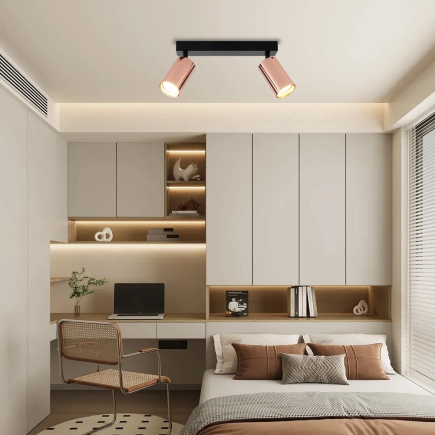 Spotgaismeklis PUNTO 2xGU10/9W/230V rožu zelts