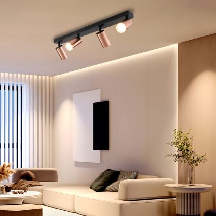Virziena gaismeklis PUNTO 4xGU10/9W/230V rozā zelts