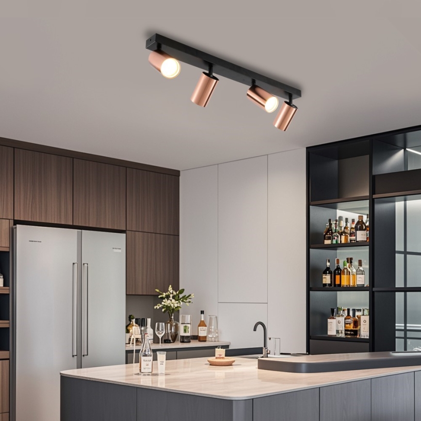 Virziena gaismeklis PUNTO 4xGU10/9W/230V rozā zelts