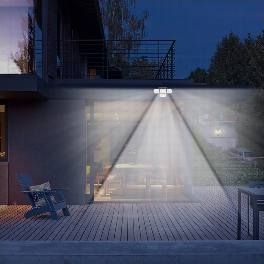 LED Saules enerģijas sienas lampa ar sensoru LED/5W/5,5V IP65 2400 mAh