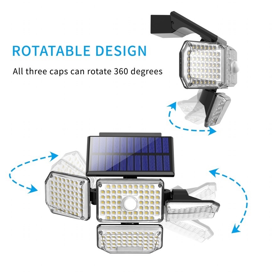 LED Saules enerģijas sienas lampa ar sensoru LED/5W/5,5V IP65 2400 mAh