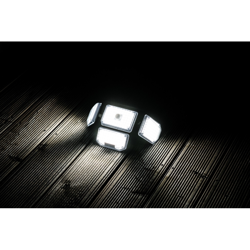 LED Saules enerģijas sienas lampa ar sensoru LED/5W/5,5V IP65 2400 mAh