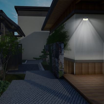 LED Saules enerģijas sienas lampa ar sensoru LED/4W/5,5V IP65 1200 mAh