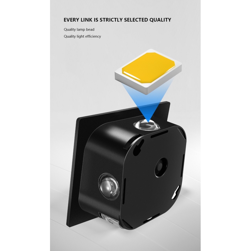 LED Saules enerģijas sienas lampa ar sensoru LED/2W/5V IP54 1300 mAh
