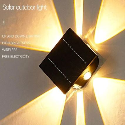 LED Saules enerģijas sienas lampa ar sensoru LED/2W/5V IP54 1300 mAh
