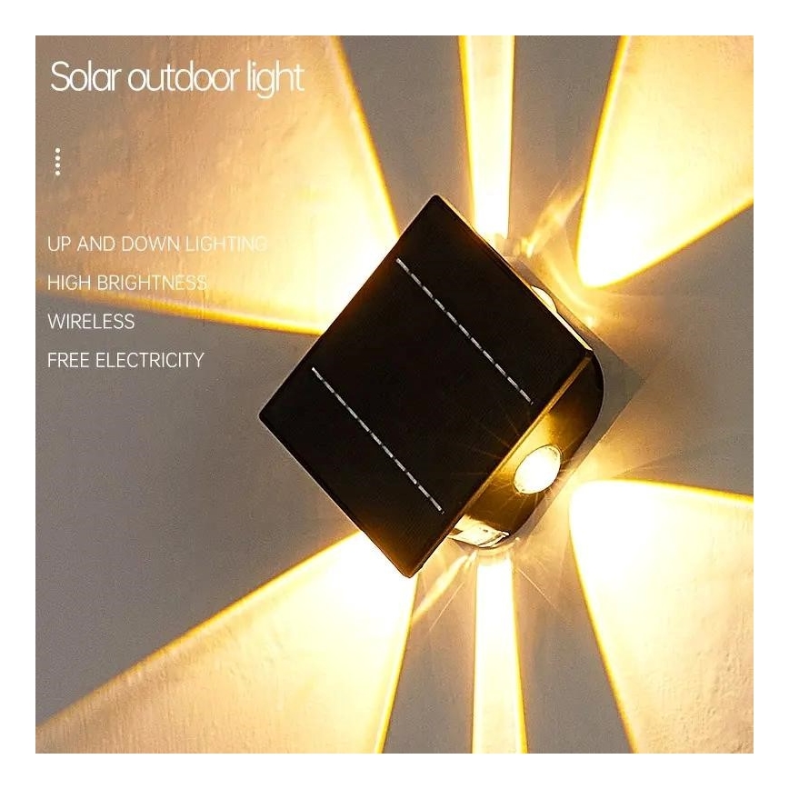 LED Saules enerģijas sienas lampa ar sensoru LED/2W/5V IP54 1300 mAh