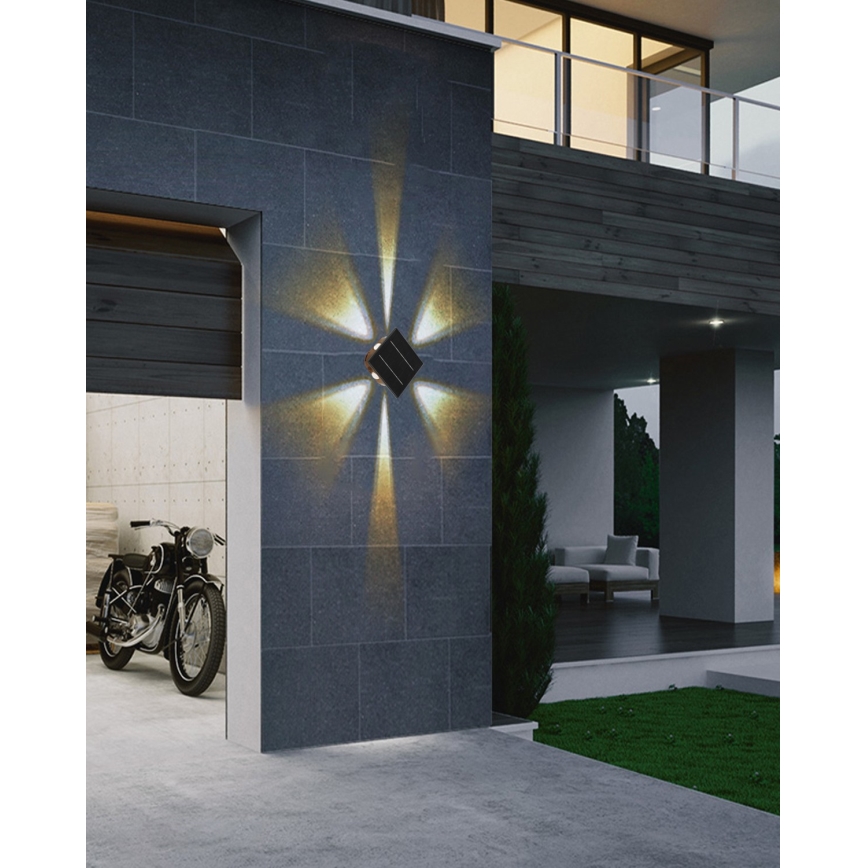 LED Saules enerģijas sienas lampa ar sensoru LED/2W/5V IP54 1300 mAh