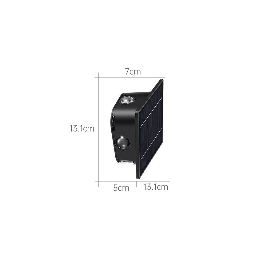 LED Saules enerģijas sienas lampa ar sensoru LED/2W/5V IP54 1300 mAh