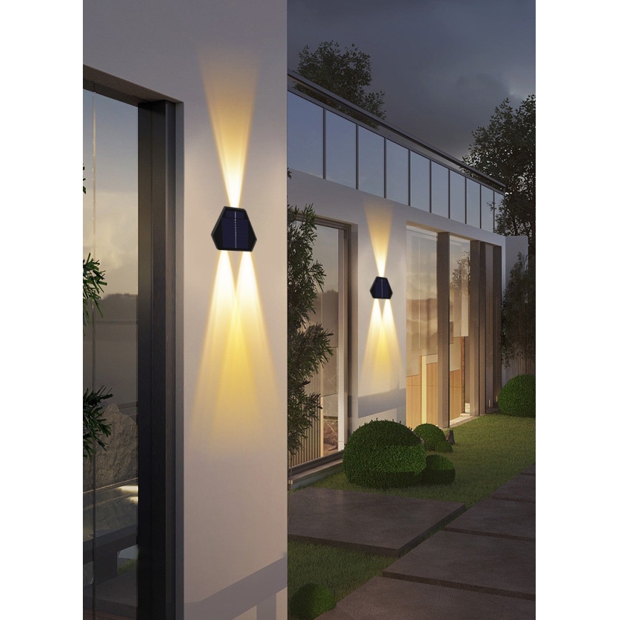 LED Saules enerģijas sienas lampa ar sensoru LED/2W/5V IP54 1300 mAh